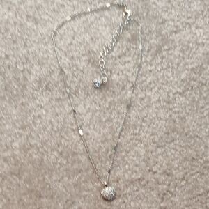 Vera Bradley Silver Sparkle Heart Necklace